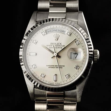 rolex white gold quality|rolex white gold day date.